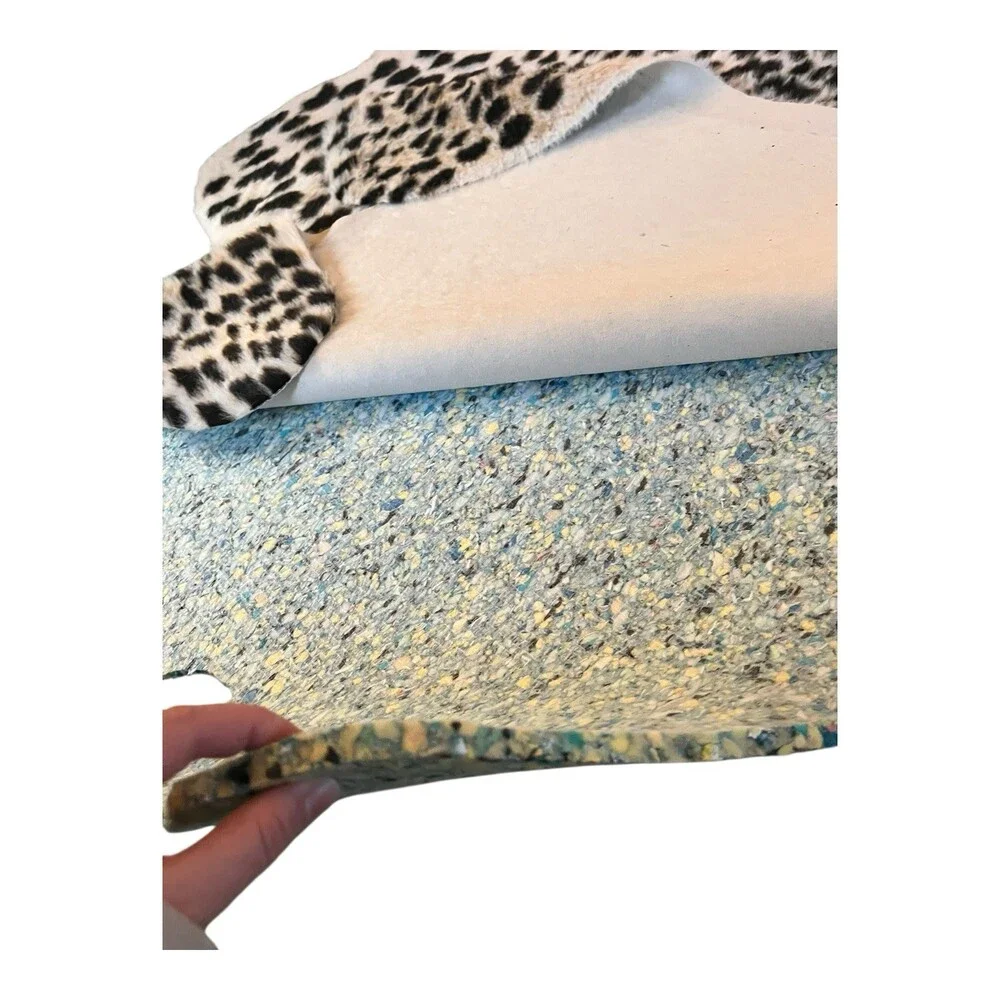 Erin Gates Momeni Acadia ACA02 Leopard Print Area Rug 5x8 with Custom Pad